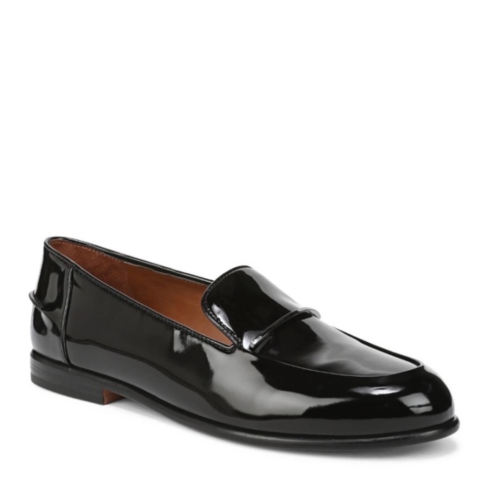 Franco Sarto Vintage Y2K Black Patent Mirabelle Leather Loafers Women's Size 9.5